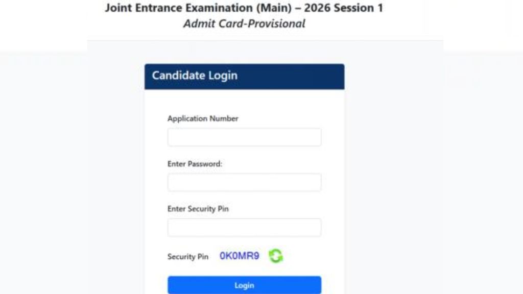 NTA JEE Main Session-I Admit Card 2026